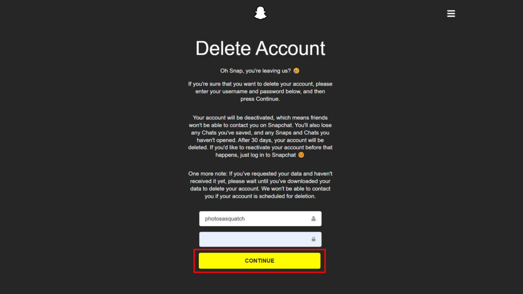 How to delete your Snapchat account 4